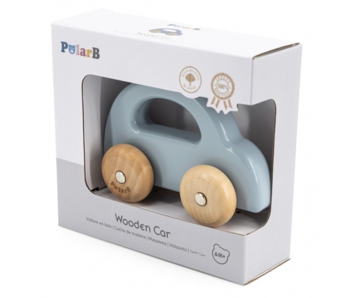 VIGA PolarB Drewniany Samochodzik do Pchania Niebieski