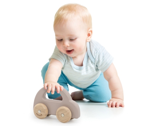 VIGA PolarB Drewniany Samochodzik do Pchania Brązowy