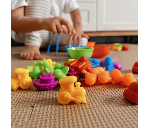 WOOPIE Gra Edukacyjna Sorter Kolorów Pojazdy 44 el.