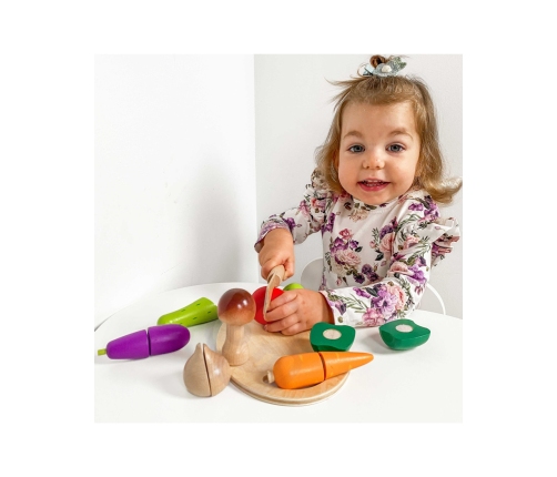 CLASSIC WORLD Drewniany Zestaw do Krojenia Warzyw na Rzepy 16 el.