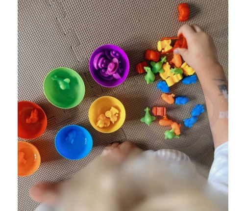 WOOPIE Gra Edukacyjna Sorter Kolorów Zwierzęta  44 el.