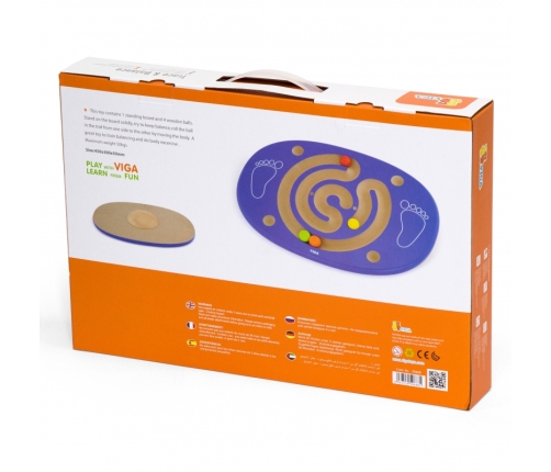 VIGA Sensoryczna Drewniana Deska do balansowania z labiryntem