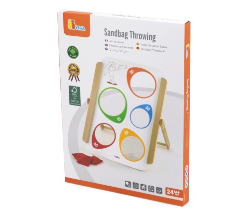 VIGA Drewniana Gra Zręcznościowa Rzut Do Celu Certyfikat FSC