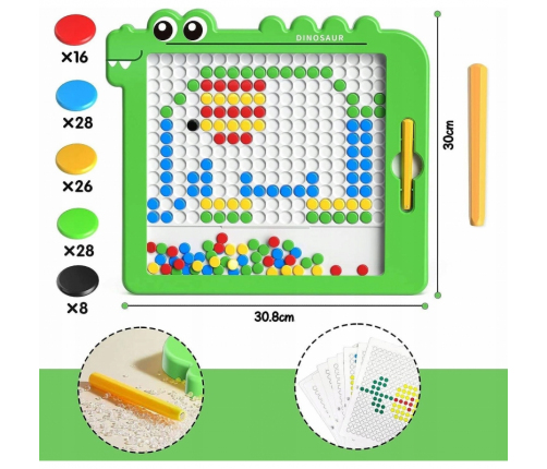 WOOPIE Tablica Magnetyczna dla Dzieci Montessori MagPad Dinozaur