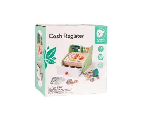CLASSIC WORLD Drewniana Kasa Sklepowa Dla Dzieci