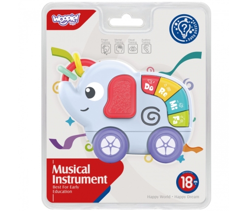 WOOPIE BABY Zabawka Sensoryczna Muzyczna dla Niemowląt Słonik
