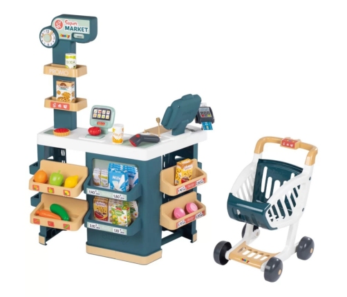 SMOBY Sklep Supermarket z Wózkiem Kasą i Elektronicznym Skanerem