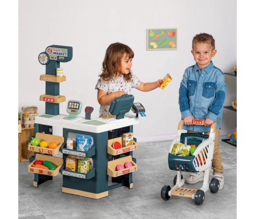 SMOBY Sklep Supermarket z Wózkiem Kasą i Elektronicznym Skanerem