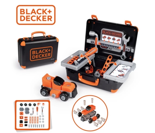 SMOBY Black & Decker Walizka z Narzędziami + Samochód w Częściach