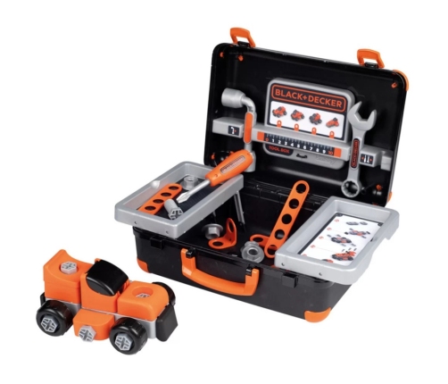 SMOBY Black & Decker Walizka z Narzędziami + Samochód w Częściach