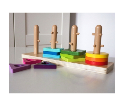 TOOKY TOY Sorter Kształtów z Kolorowymi Blokami Montessori