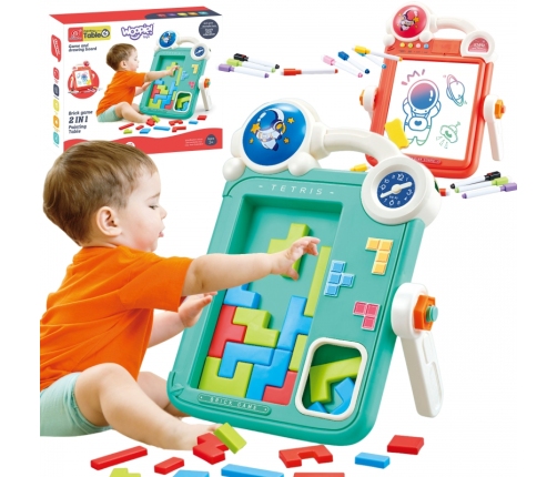 WOOPIE Dwustronna Tablica do Rysowania Gra Tetris 2w1