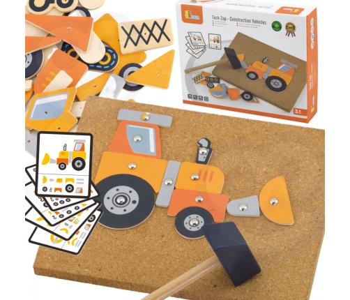 VIGA Drewniana Przybijanka Pojazdy budowlane 45 elementów Montessori