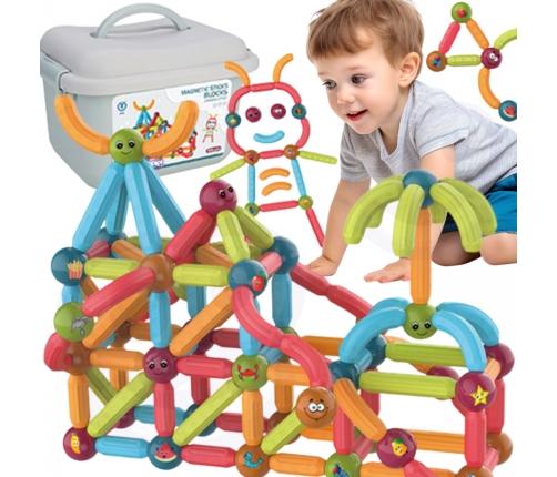 WOOPIE Magnetyczne Klocki Konstrukcyjne Edukacyjne 128 el.