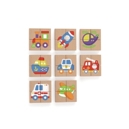 Viga Układanka drewniana puzzle magnetyczne - pojazdy Certyfikat FSC