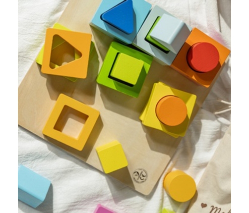 CLASSIC WORLD Układanka Nauka Kształtów i Liczenia 5w1 Domino Sorter MONTESSORI 28 el.