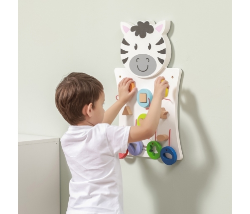 VIGA Drewniana Tablica Manipulacyjna Zebra Certyfikat FSC Montessori