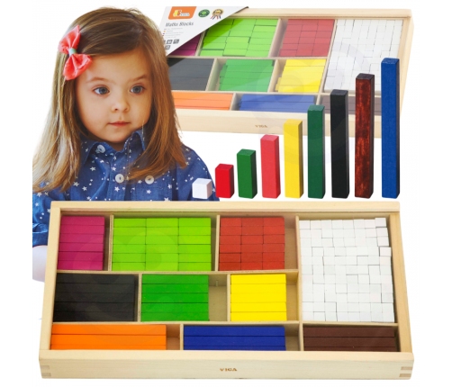 VIGA Drewniane Patyczki Edukacyjne Matematyczne Klocki Cuisenaire'a