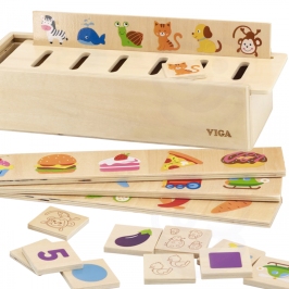 VIGA Drewniany Edukacyjny Sorter Gra Zwierzątka Owoce Warzywa Montessori VIGA Drewniany Edukacyjny Sorter Gra Zwierzątka Owoce Warzywa Montessori