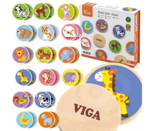 VIGA Gra Zapamiętywanie Memory Zwierzątka