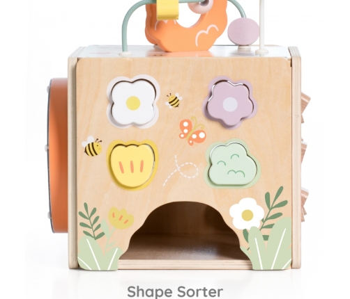 CLASSIC WORLD Drewniana Kostka Edukacyjna Sensoryczna 5w1