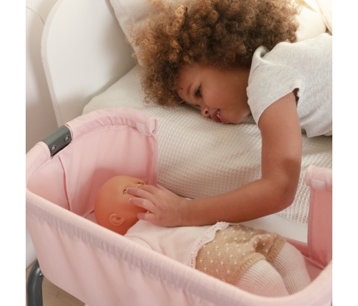 SMOBY Łóżeczko Maxi-Cosi Quinny dla Lalek 38 cm ze Schowkiem i Regulacją Wysokości