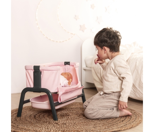 SMOBY Łóżeczko Maxi-Cosi Quinny dla Lalek 38 cm ze Schowkiem i Regulacją Wysokości