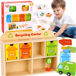 TOOKY TOY Drewniane Centrum Recyklingu Edukacyjny Sorter TOOKY TOY Drewniane Centrum Recyklingu Edukacyjny Sorter