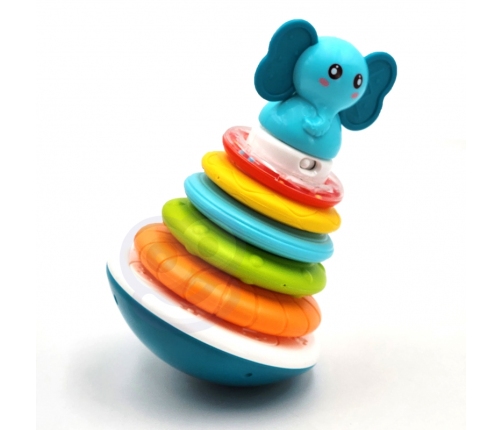 WOOPIE BABY Piramida Wieża Interaktywna Słonik z Obręczami Grzechotka