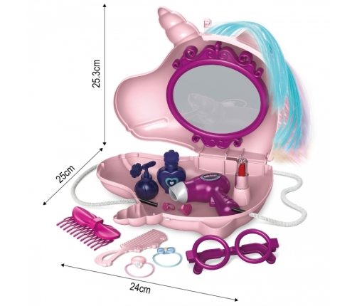 WOOPIE Toaletka dla Dziewczynki 2w1 Salon Piękności w Torebce Jednorożec
