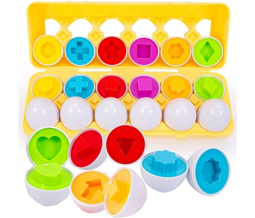 WOOPIE Układanka Jajka Montessori - Dopasuj Kształty i Kolory