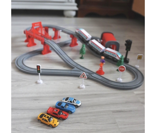 WOOPIE Kolejka Elektryczna Tor Most Tunel 80 el.