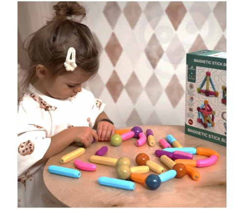 WOOPIE Magnetic Educational Construction Blocks Large Thick 38 pcs.