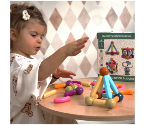 WOOPIE Magnetic Educational Construction Blocks Large Thick 38 pcs.