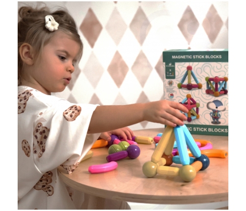 WOOPIE Magnetyczne Klocki Konstrukcyjne Edukacyjne Duże Grube 28 el.