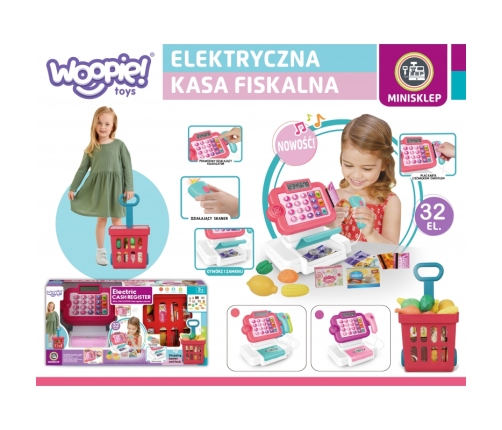 WOOPIE Kasa Sklepowa z Akcesoriami i Wózkiem Na Zakupy