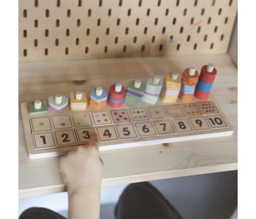 VIGA PolarB Drewniane Liczydło Sorter Nauka Liczb Montessori