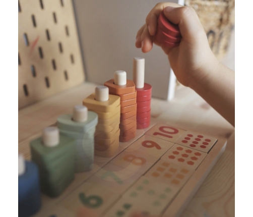 VIGA PolarB Drewniane Liczydło Sorter Nauka Liczb Montessori