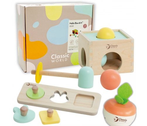 CLASSIC WORLD Pastelowy Zestaw Edukacyjny dla Dzieci Box od 6 do 12 miesiąca