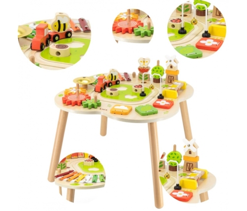 VIGA PolarB Stół Stolik Edukacyjny Aktywności Piramidka Cymbałki Sensoryka Montessori