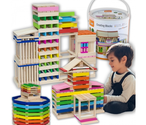 VIGA Drewniane Klocki konstrukcyjne Budynki