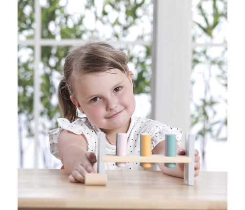 VIGA PolarB Drewniana Ławeczka Przebijanka Wbijanka z Młotkiem - Montessori