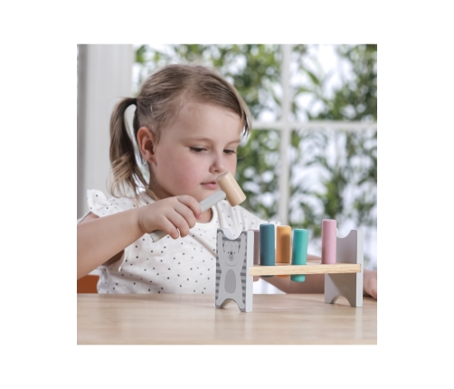 VIGA PolarB Drewniana Ławeczka Przebijanka Wbijanka z Młotkiem - Montessori