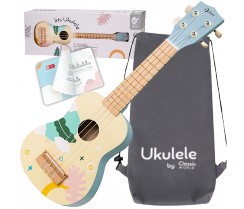 CLASSIC WORLD Drewniane Ukulele Gitara dla Dzieci Niebieskie