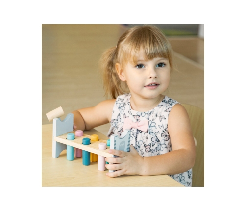 VIGA PolarB Drewniana Ławeczka Przebijanka Wbijanka z Młotkiem - Montessori