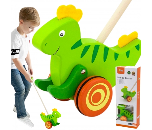 Viga Toys Drewniany Pchacz Dinozaur