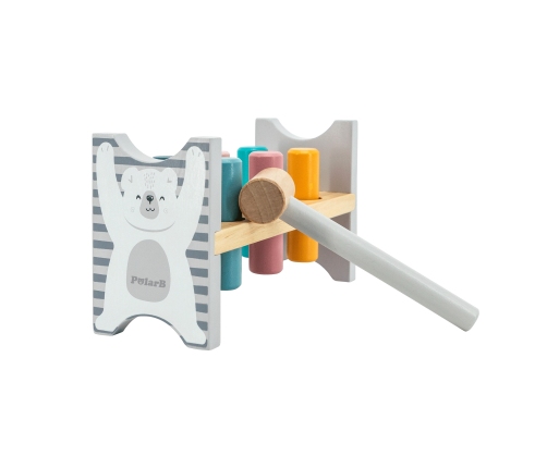 VIGA PolarB Drewniana Ławeczka Przebijanka Wbijanka z Młotkiem - Montessori