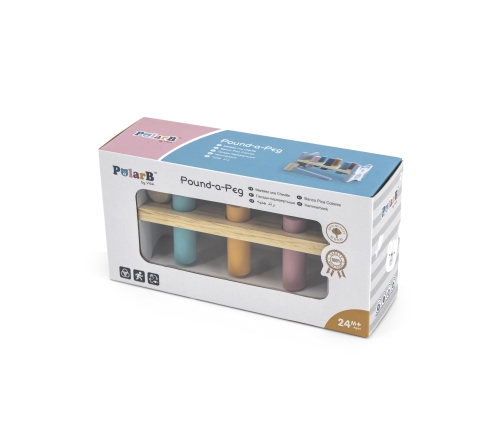 VIGA PolarB Drewniana Ławeczka Przebijanka Wbijanka z Młotkiem - Montessori