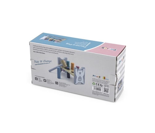 VIGA PolarB Drewniana Ławeczka Przebijanka Wbijanka z Młotkiem - Montessori