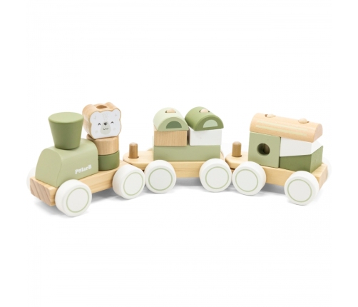 VIGA PolarB Zielona Kolejka Pociąg z Wagonikami Klocki